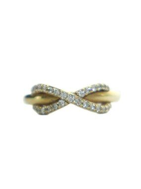 Tiffany & Co Infinity Ring Diamond 18k Yellow Gold BB OH